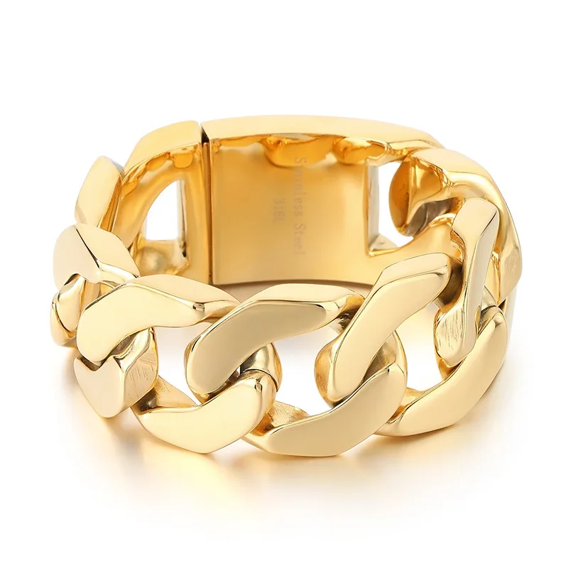 

224 г вес большой тяжелый 30 мм Майами кубинский браслет-цепочка из нержавеющей стали мужские украшения для отца подарки мужские подарки 8,26 дюйма