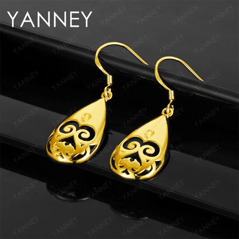 

Fashion 925 sterling silver 18K gold luxury exquisite teardrop earrings women's gift accessories engagement jewelry
