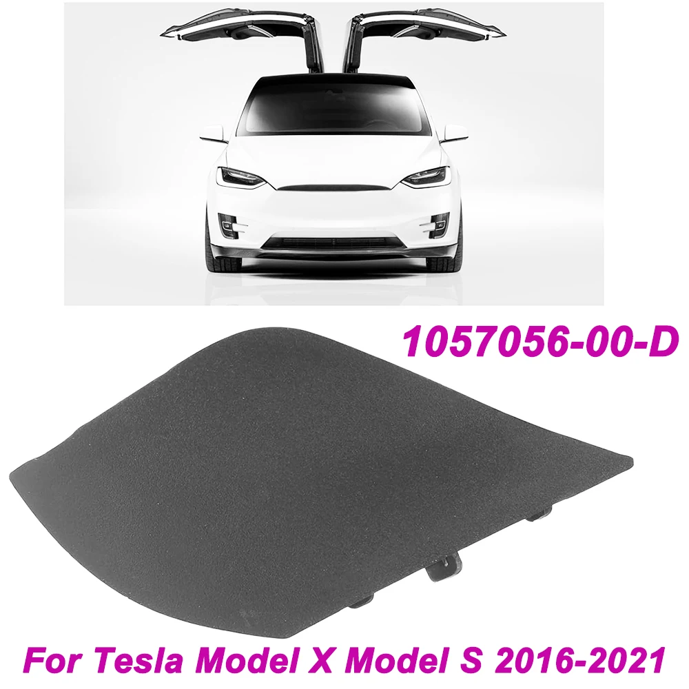 New 1057056-00-D 105705600D for Model X Model S 2016 2017 2018 2019 2020 2021 Black Front Bumper Tow Hook Cap Eye Cover