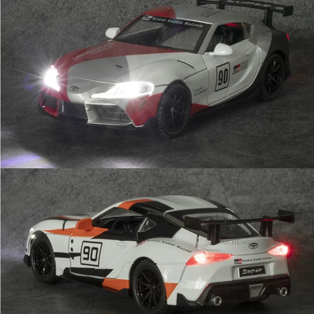 1/32 TOYOTA SUPRA GT4 Diecast Alloy Car Model Racing Car Metal Simulation Vehicles With Loght And Sound For Boy Children Gifts