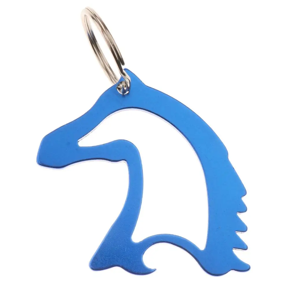 Aluminum Horse Head Simple Bottle Opener Key Ring Keychain Bag Pendent