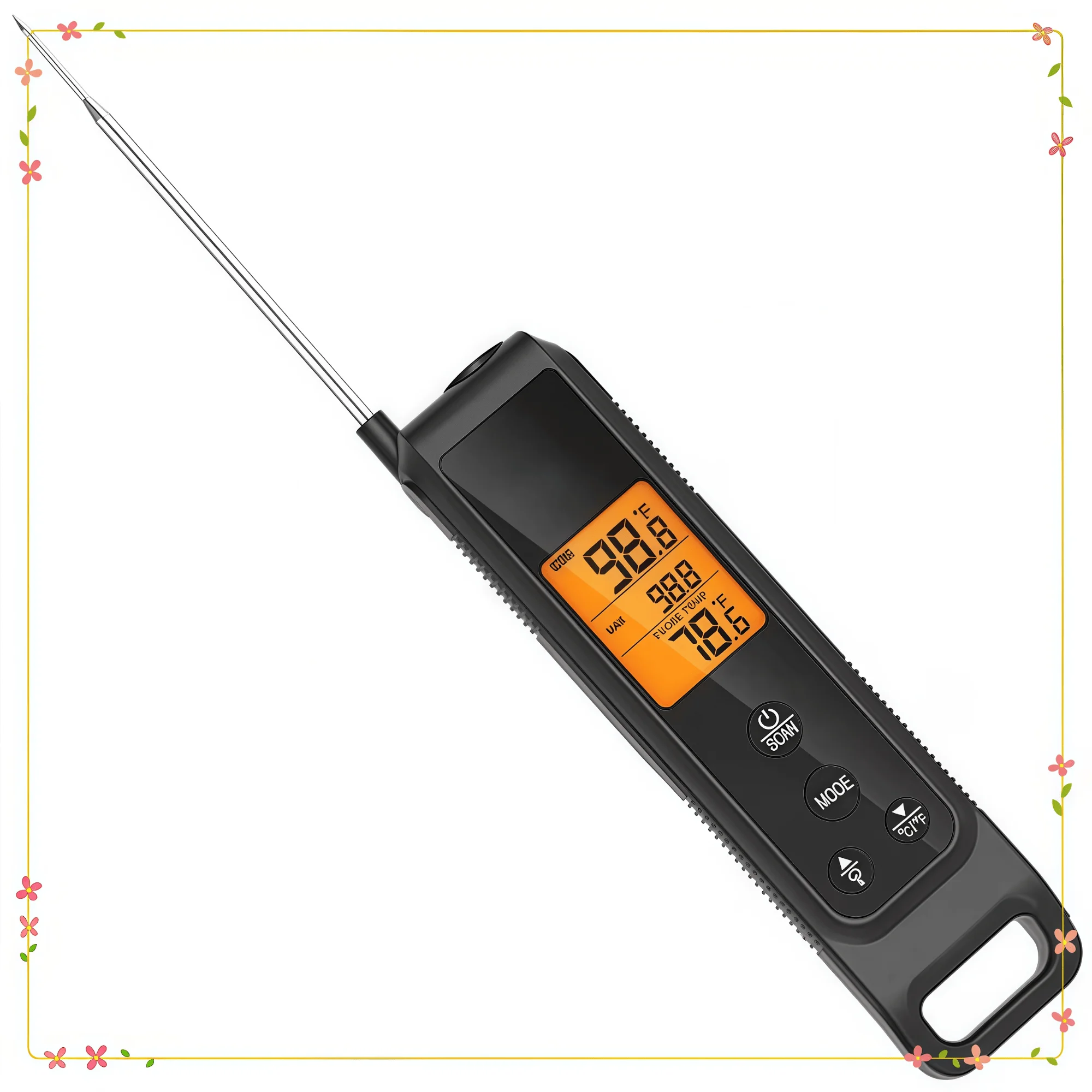 

2-in-1 Infrared & Instant Read Meat Thermometer, for Grilling, BBQ, Pizza Oven & Cooking, Dual Mode Accuracy