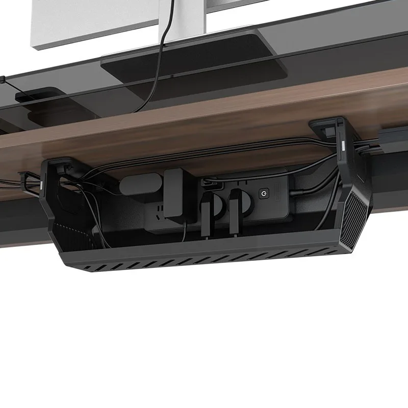 Under Desk Non‑Punching Cable Management Rack, Hidden Wiring Organizer