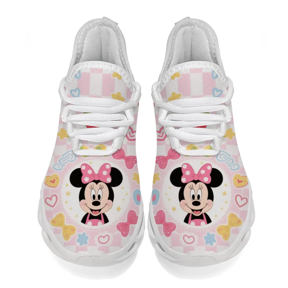 

Disney Minnie Kids Sports Shoes with Strawberry Checkered Hearts and Stars Unisex Men Women Sneakers Luxury Brands