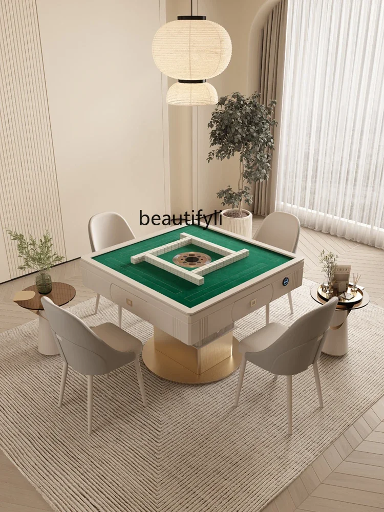 

Light Luxury Automatic Lifting Mahjong Table Stone Plate Dining Table Multi-Functional Mute Small Multi-Purpose Table