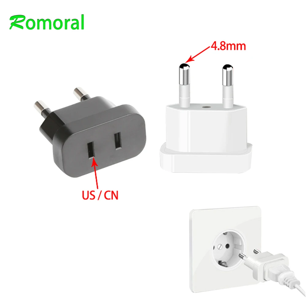 EU Plug Adapter Travel Converter Adapter American China US To EU Plug Euro Plug Electrical Adapter AC Electrical Socket Outlet