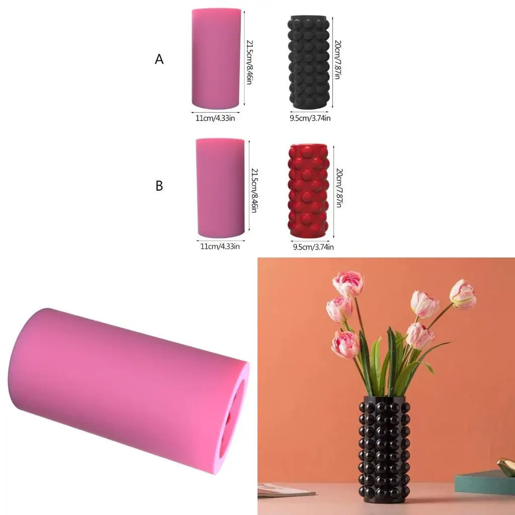 195c-silicone-casting-moulds-round-flower-container-makeup-brushes-holder-resin-mold