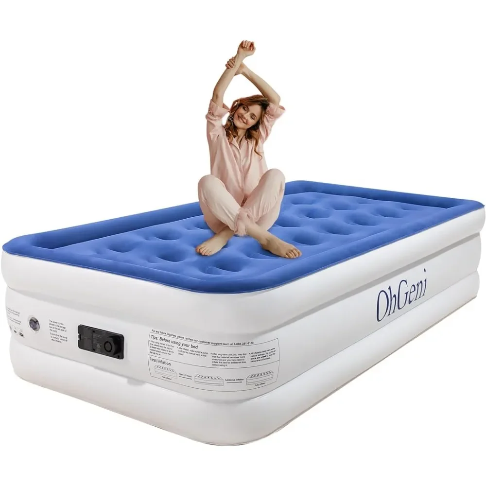 

Twin Size Air Mattress with Built in Pump, 18 Inch Elevated Quick Inflation/Deflation Inflatable Bed