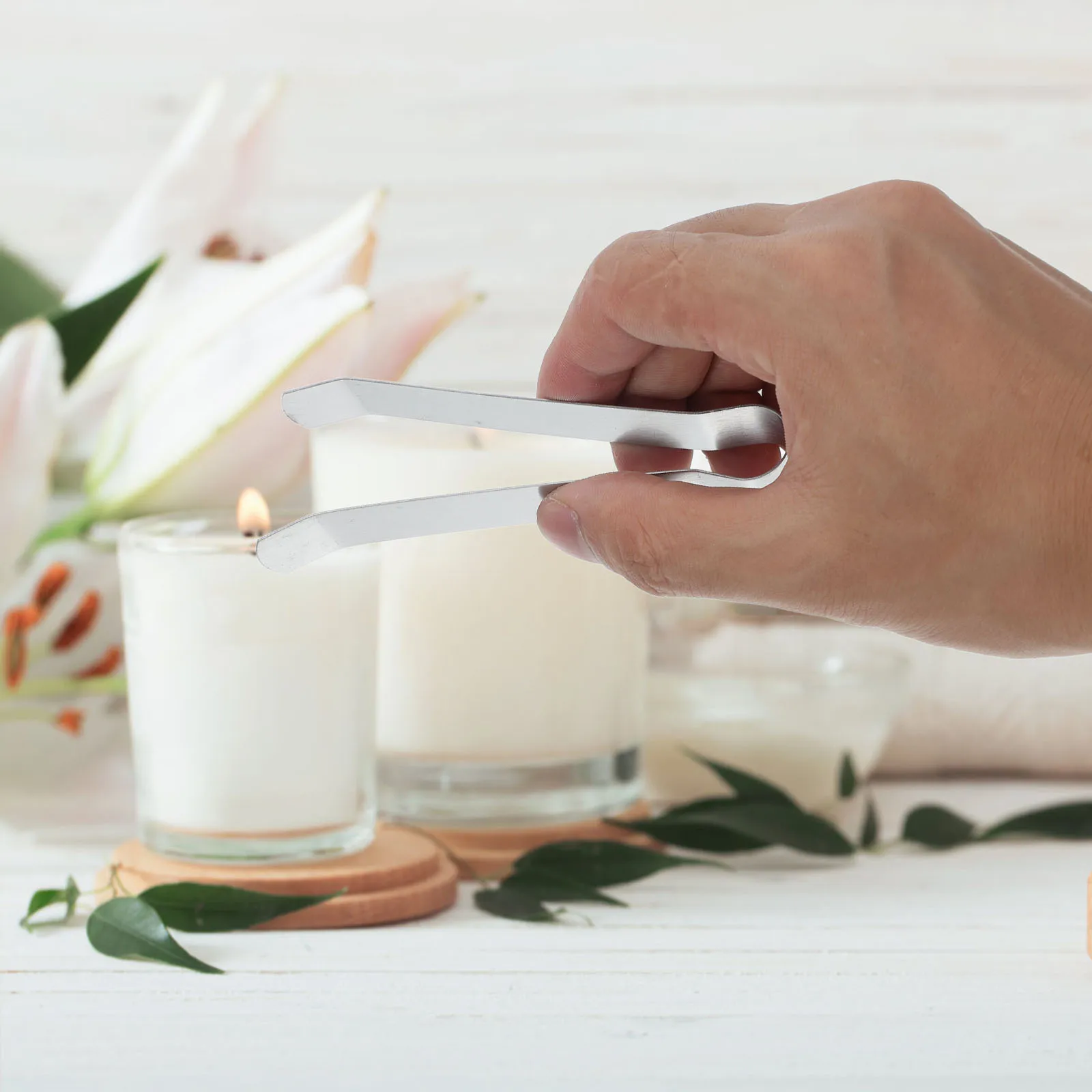 5Pcs Stainless Steel Wick Clip Sturdy Extinguisher Compact Fire Extinguishing Tool for Tiki Scented and Pillar Candles