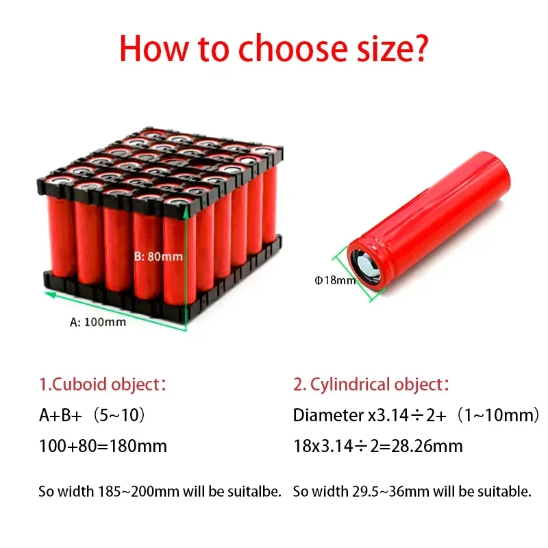 18650 PVC Heat Shrink Tube Battery Pack Red Width 29.5mm~280mm Insulated Protection Film Wrap lithium Case Cable Sleeve