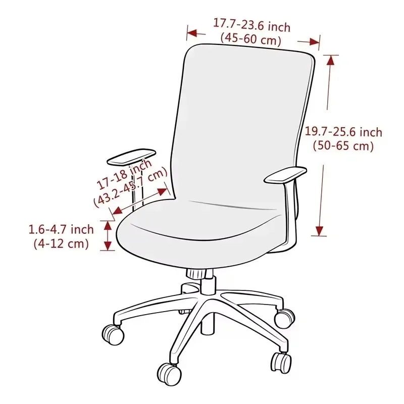 1pc Jacquard Office Chair Cover Solid Color Stretch Gaming Computer Armchair Slipcover Anti-dirty Rotating Desk Seat Chair Case