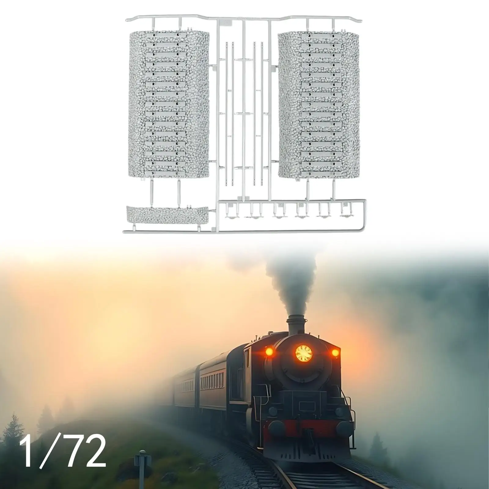 

1:72 German Railway Track Kit 500mm Track for Children Professional DIY Assembly Model Accessory