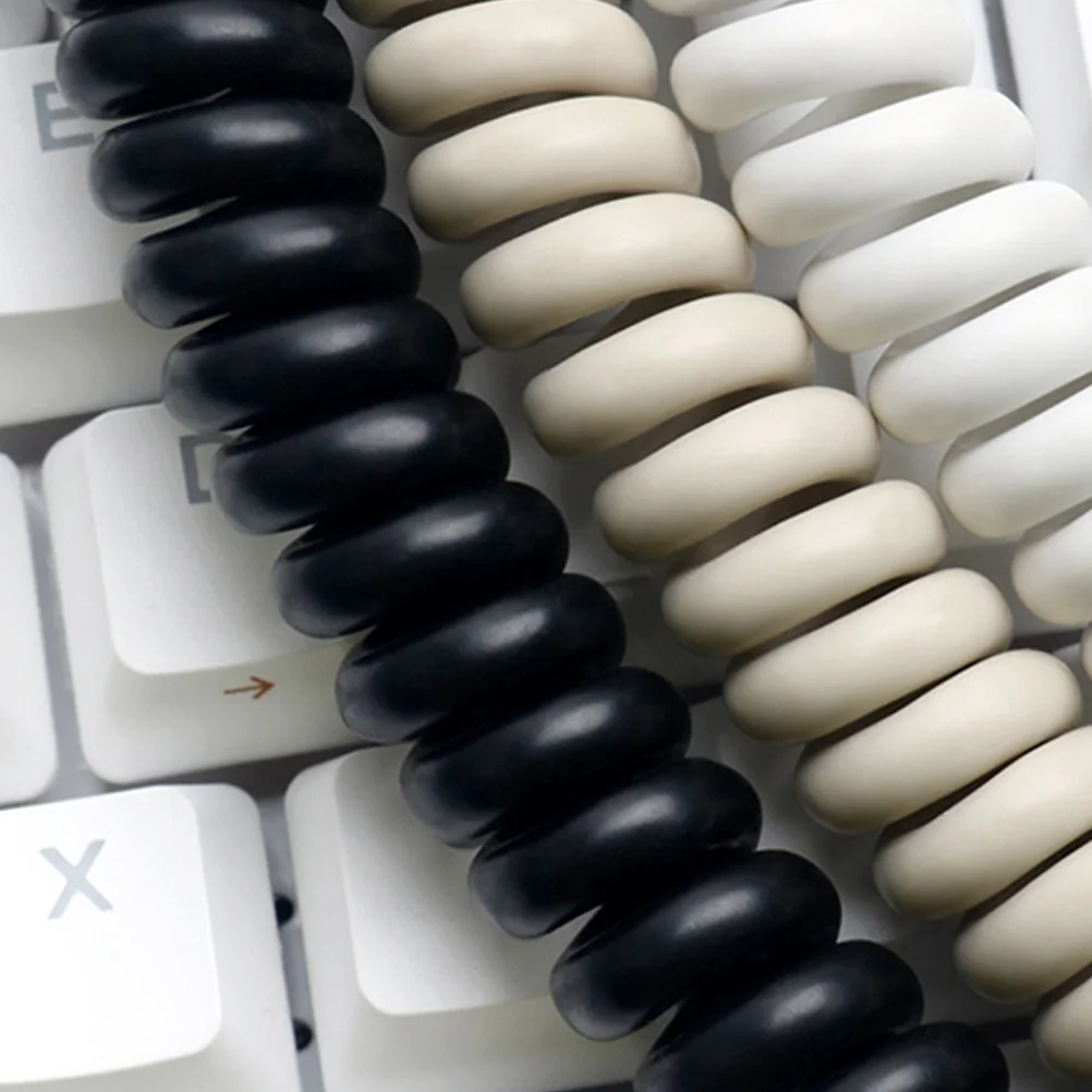 

1Pcs Stretchable Spiral Keyboard Cable Type-C to USB for Mechanical Keyboards Robust Coil Cord Fast Data Transfer Plug and Play