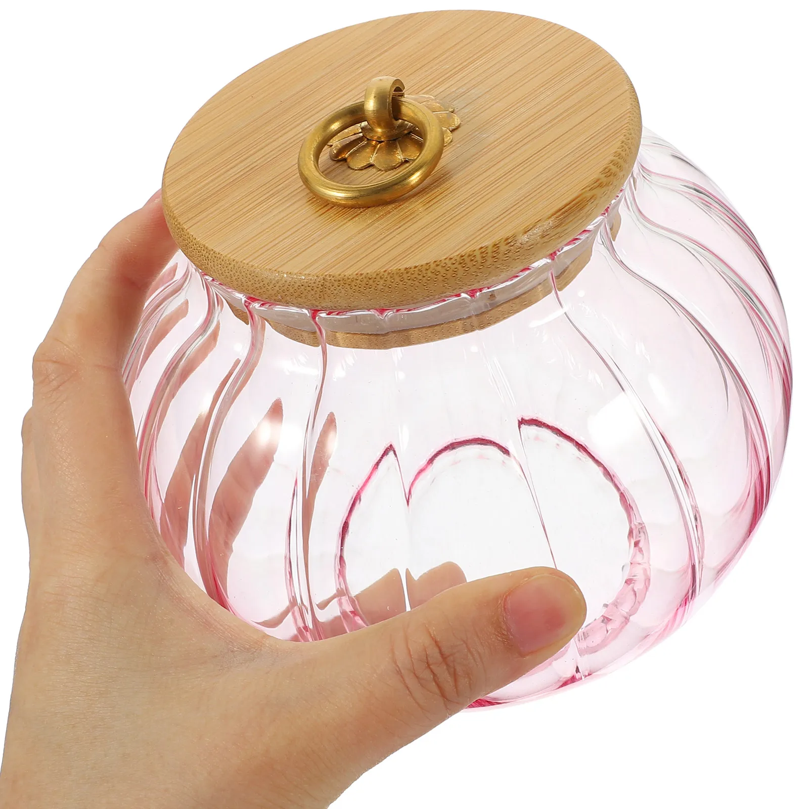 

600ml Glass Tea Canister Bamboo Lid Airtight Storage Jar for Coffee Silica Gel Sand Crafts Kids Gifts Thickened