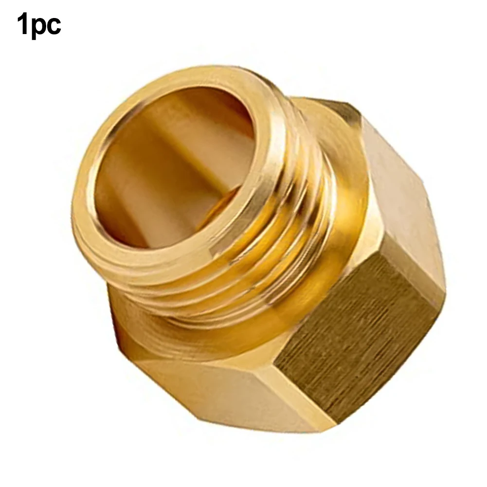 1 1/16 Fine Thread Female to 3/4 GHT Male Hose Brass Hose Bib Adapter for Outdoor Faucet Connection and Leak Fix