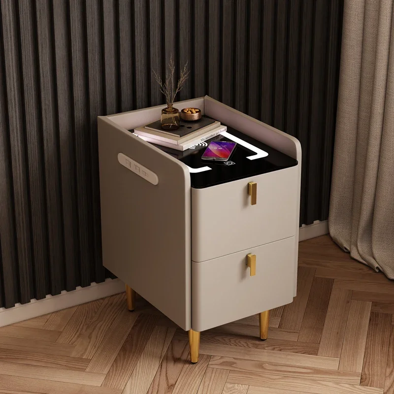 Xl Light Luxury Smart Bedside Table Simple Multifunctional Wireless Charging with Bluetooth Speaker Fingerprint Lock