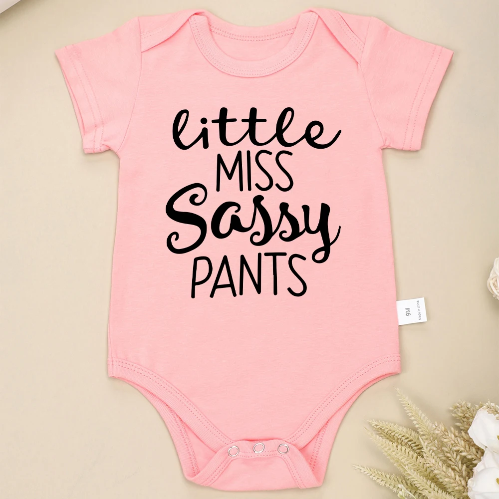 Little Miss Sassy Pants Fun Cute Baby Girl Clothes Onesie Cotton Soft High Quality Toddler Jumpsuit Summer Casual Versatile