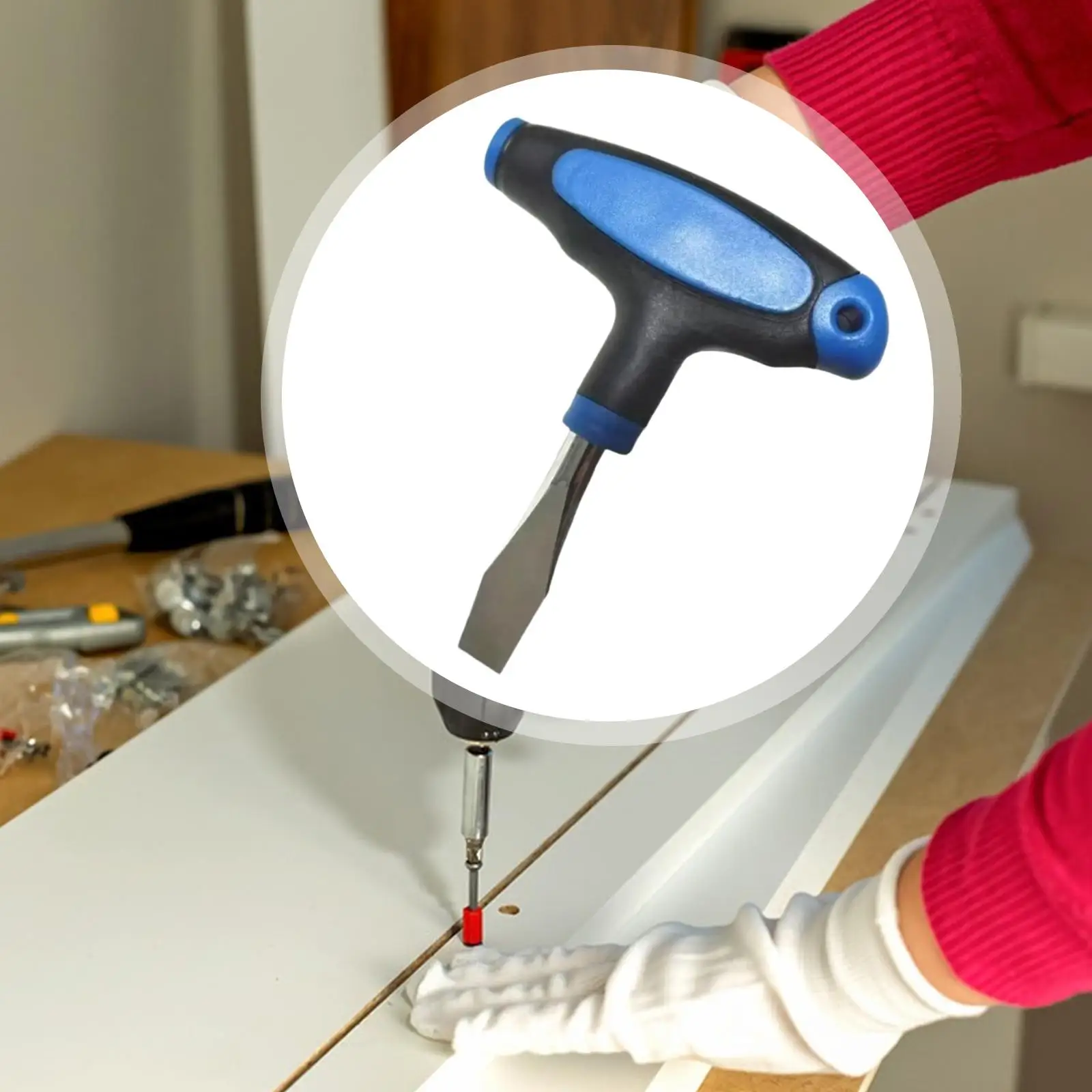 Flat Head Screwdriver Ergonomic Handle 10mm Wide Tip Manual Tool for Camera Tripod Monopod Quick Release Plate Assembly