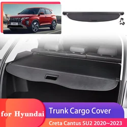 Trunk Cargo Cover for Hyundai Creta Cantus SU2 2020~2023 Rear Tray Luggage Security Shield Curtain Partition Privacy Accessories