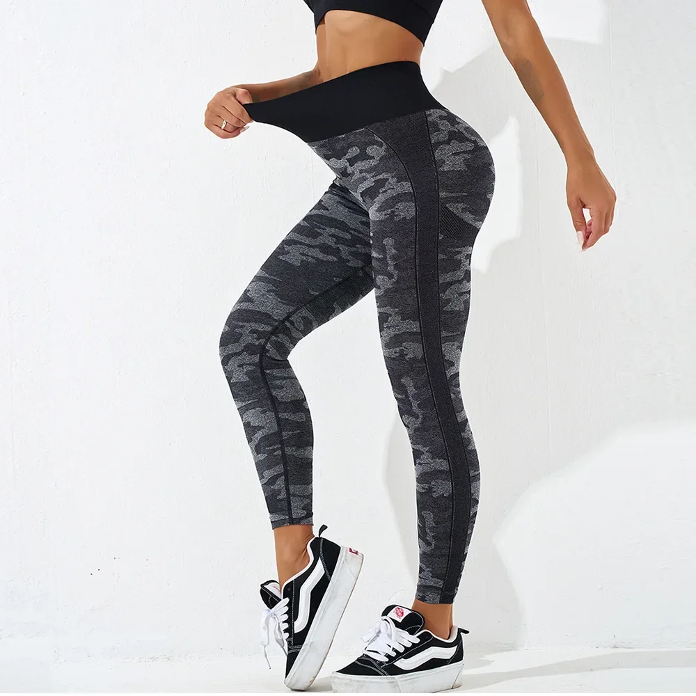 

Camouflage Printed Yoga Pants Running Gym Fitness Pants with High Waist Hip Lift Workout Clothes Women Skinny Leggings Sportwear