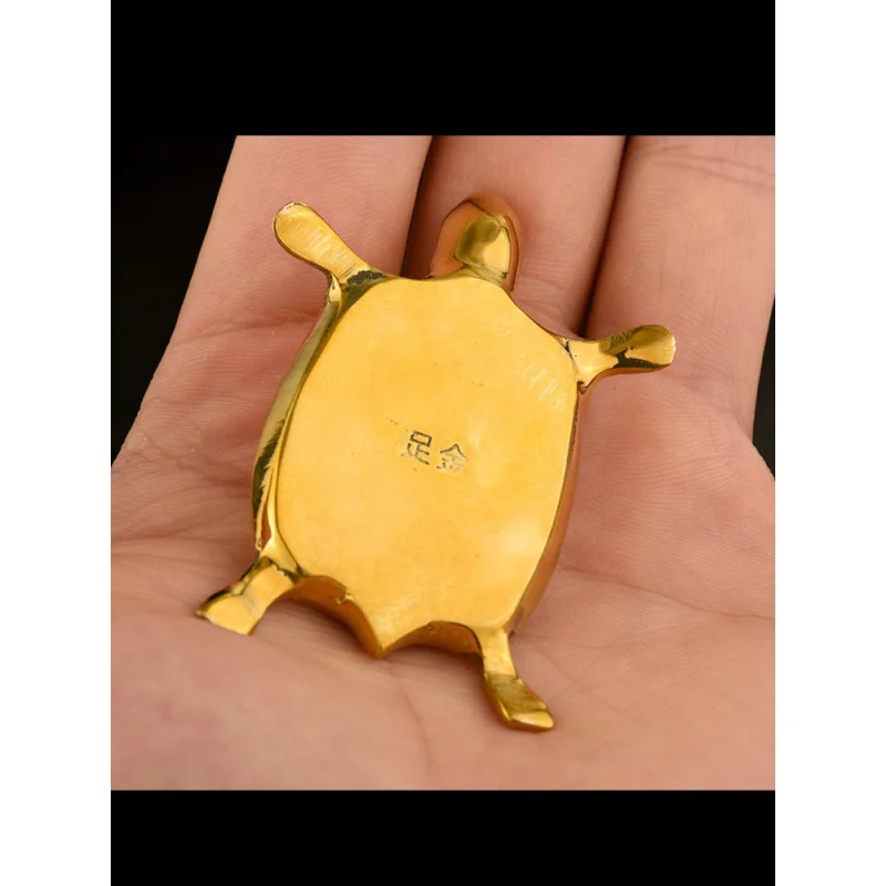 Made in Years of Qian Long Emperor of Qing Dynasty Pure Copper Golden Turtle Decoration Solid Turtle Birthday Celebration Gift C