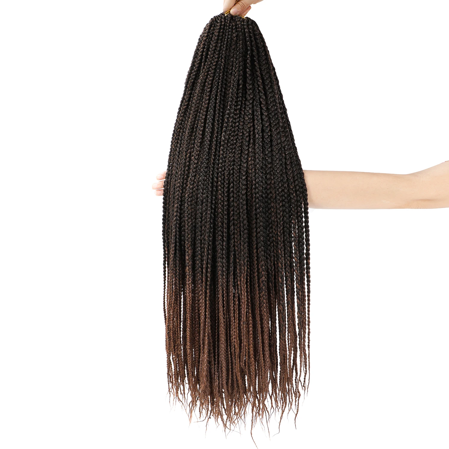 Box Braid Вязаные крючком волосы 10/14/18/24/30 дюймов Вязаные крючком Box Braids Предварительно заплетенные крючком косы для чернокожих женщин Мягкие средние синтетики