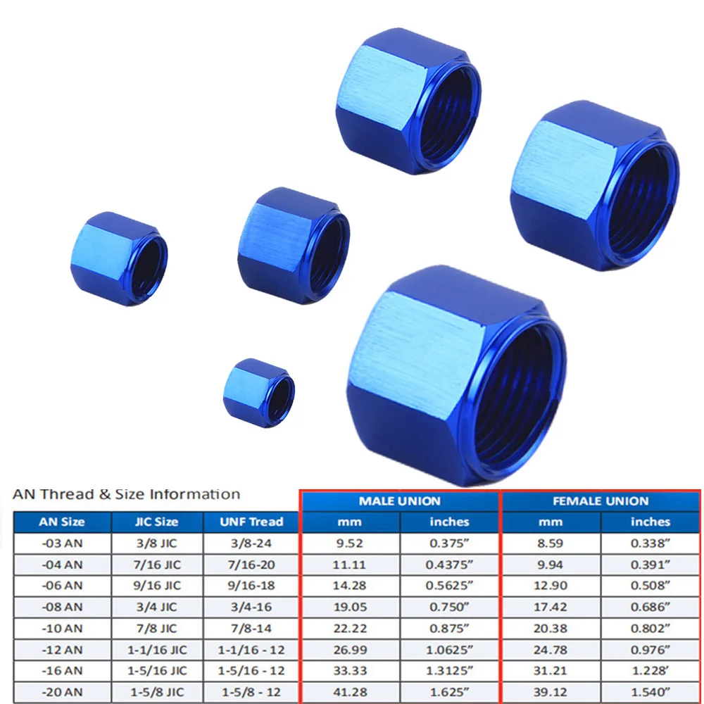 1PCS AN4 AN6 AN8 AN10 ADAPTER FEMALE FLARE CAP/PLUG/NUT AN Blocker FITTING