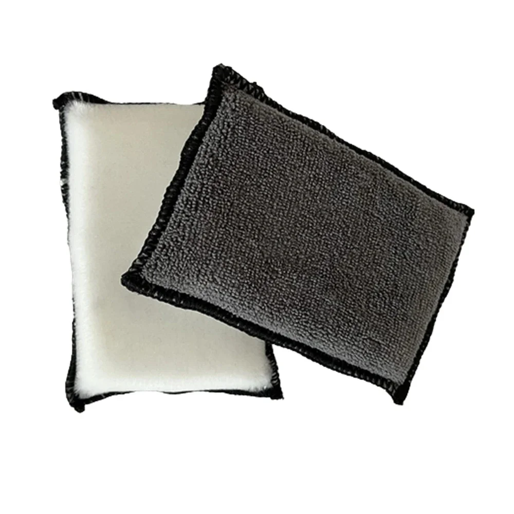 12PCS Microfiber Scrubbing Sponge Car Interior Leather Cleaning Soft Double Side Microfiber Towel Wax Detailing Sponge