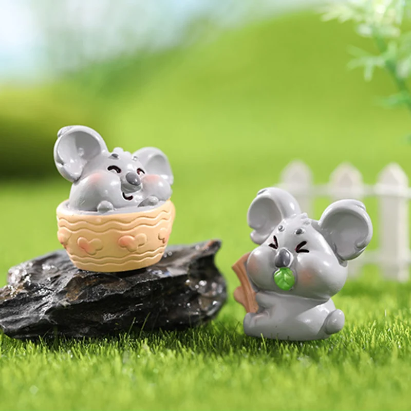 3cm Kawaii Animals Miniature Figurine Bear/Koala Fairy Garden Decoration Dollhouse Statue Birthday Party Toy Gift Accessories