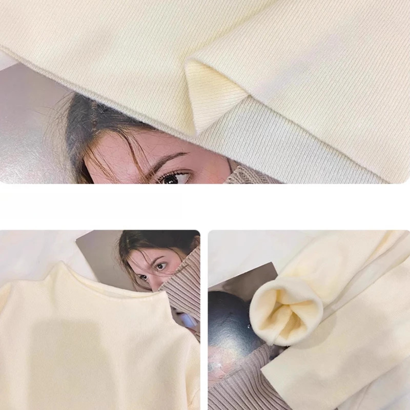 Moda donna nuove top solidi pullover lavorati a maglia da donna maglione dolcevita autunno inverno maglione lavorato a maglia con fondo a maniche lunghe ﻿