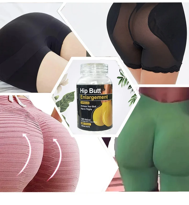 Butt Enlargement Capsule Natural Herbal Medicine Big Ass Buttocks Buttock Augmentation Hip Lift Firming Massage 60 Capsules