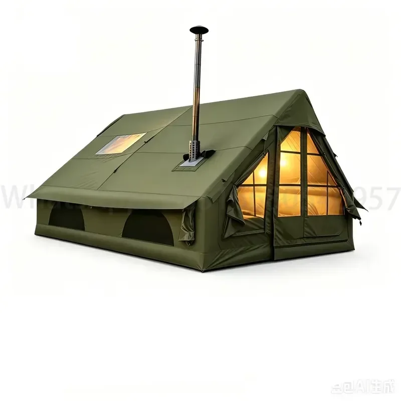 Large Portable Inflatable Four-Season Family Camping Tent Oxford Waterproof UV-Resistant Quick Automatic OEM ODM - view 3