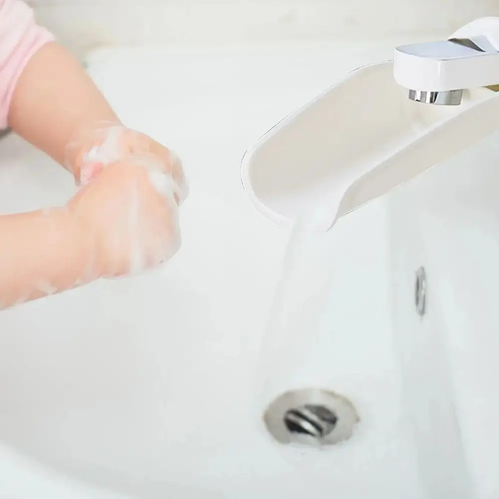 Adjustable Faucet Extender White Convenient Sink Extender Durable Child Hand Washing Assistant Bathroom