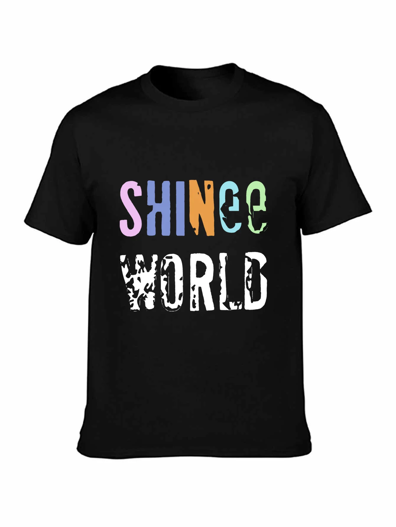 Женская модная футболка SHINee WORLD JONGHYUN с короткими рукавами и круглым вырезом с принтом, тонкая футболка в простом стиле (2)