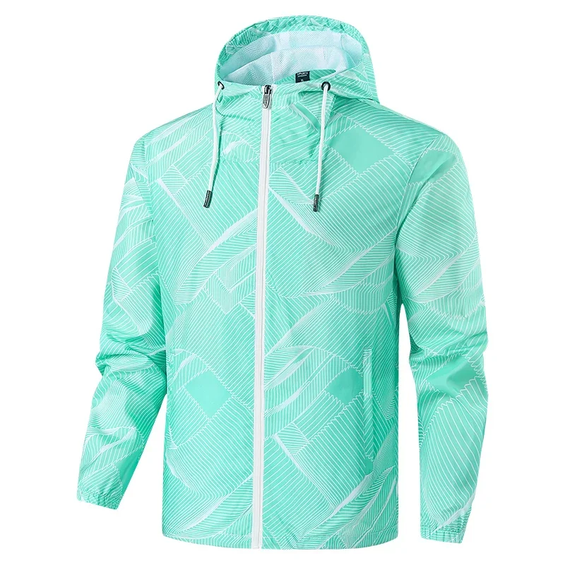 New Casual Jacket Men's Autumn Thin Single Layer Windbreaker Unisex Breathable Outdoor Sportswear Hiking Climbing Hooded Coat