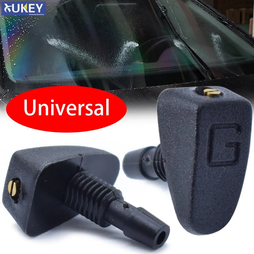 Pair of Car Front Windshield Windscreen Washer Jet Nozzles Water Fan Spout Cover Washer Outlet Adjustment Universal Wiper Nozzle