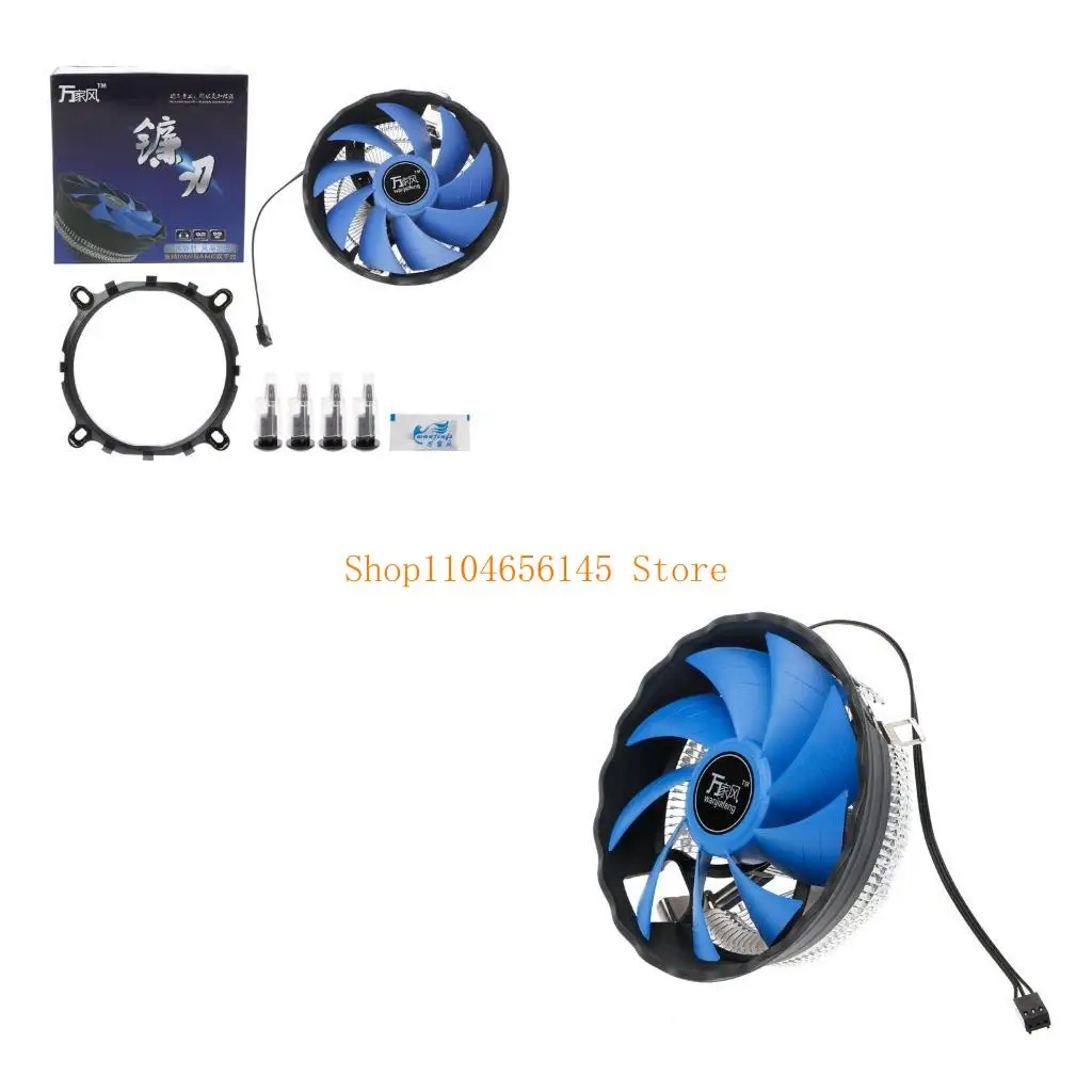 

5asd Гидравлический охладитель процессора Радиатор шасси с лопастями 12 см Воздушный охладитель процессора Бесшумный вентилятор