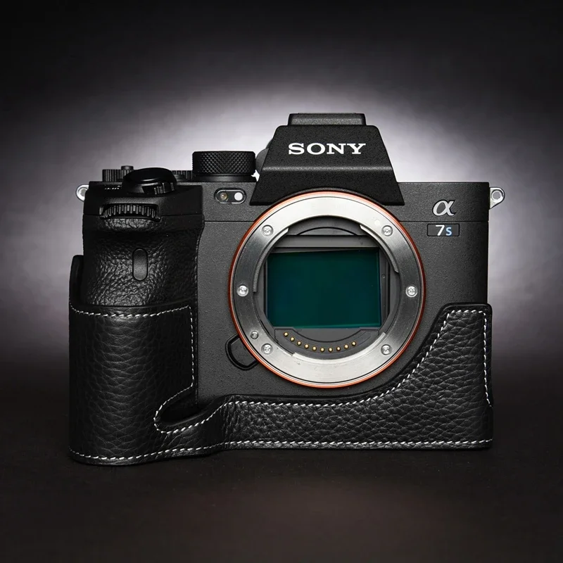 تصميم لسوني A7S3 A7SM3 A7Siii مصنوع يدويًا من الجلد الطبيعي لكاميرا نصف غطاء للكاميرا