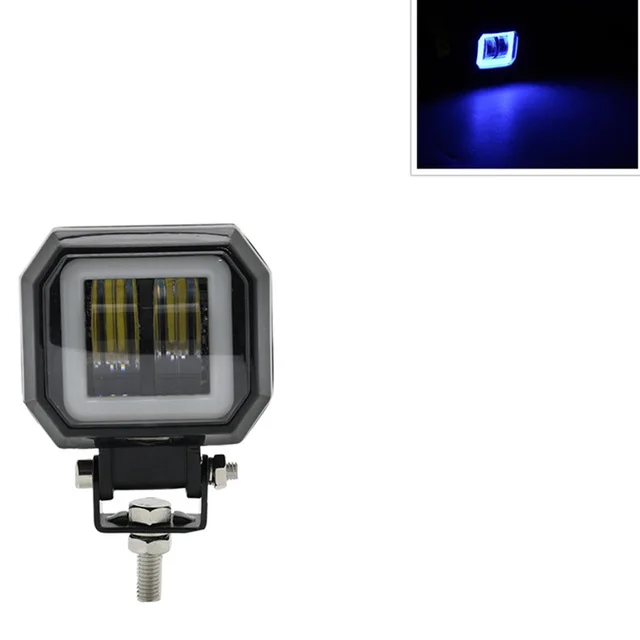 3 Inch 7d Lens Led Werk Licht Bar Vierkante Auto Koplamp Halo Voor Motorfiets Jeeps Atv Suv 12V 24V Angel Ogen Rijden Lichten