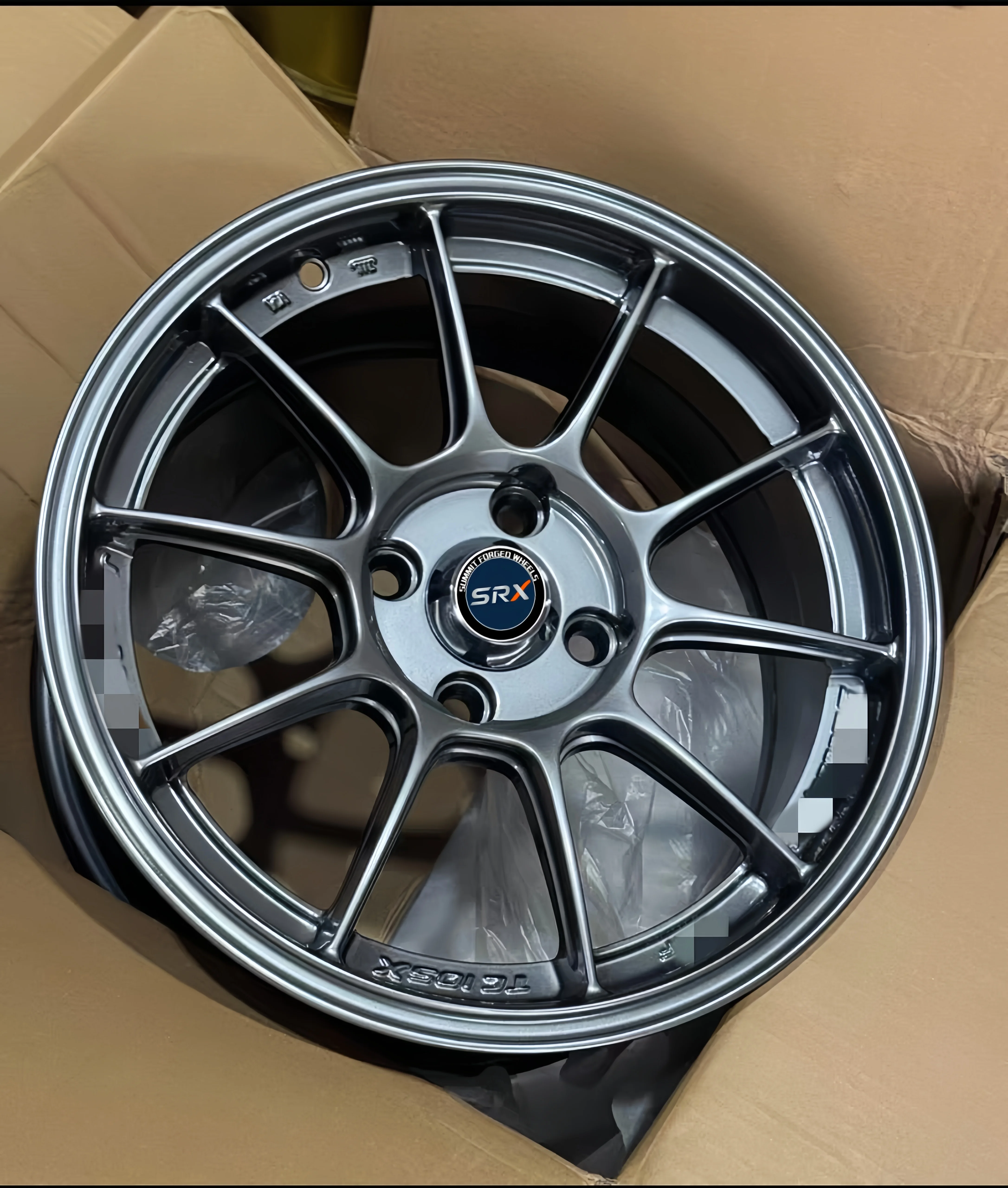 

for New 15 Inch Matte Black Flow Formed Casting Alloy Lightweight Performance Racing Wheels 15X7 100mm PCD 35mm ET