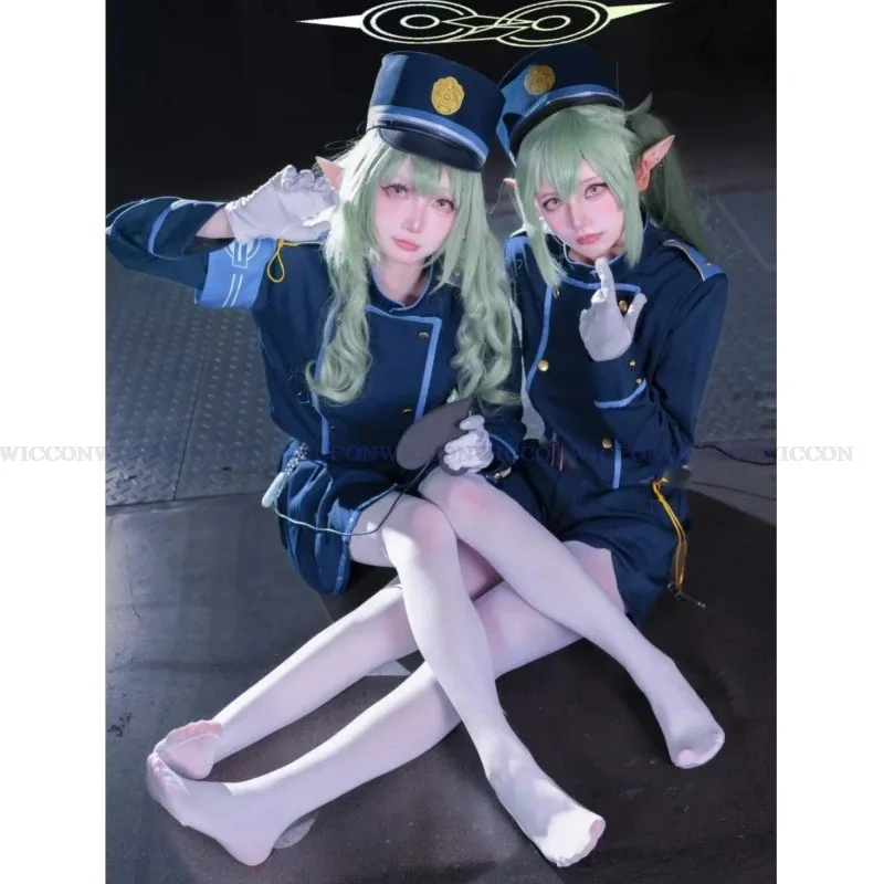 

asdh8@Game Blue Archive Railway Academy New Student Lovely Uniform Cosplay Costume Halo Wig Hat Women Halloween Carnival Role Pl