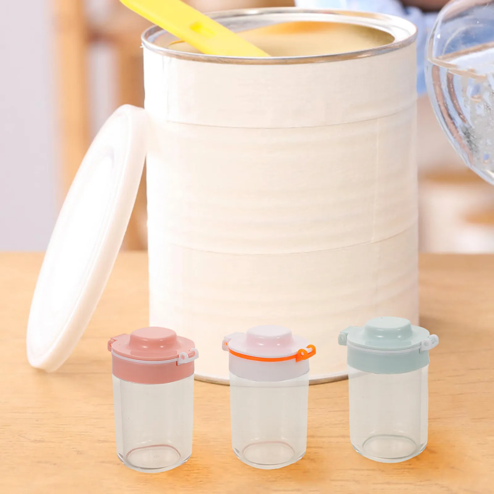 

6Pcs Portable Formula Storage Container Dual Lid Milk Powder Dispenser Airtight Baby Food Jar Travel Snack Box Baby Feeding