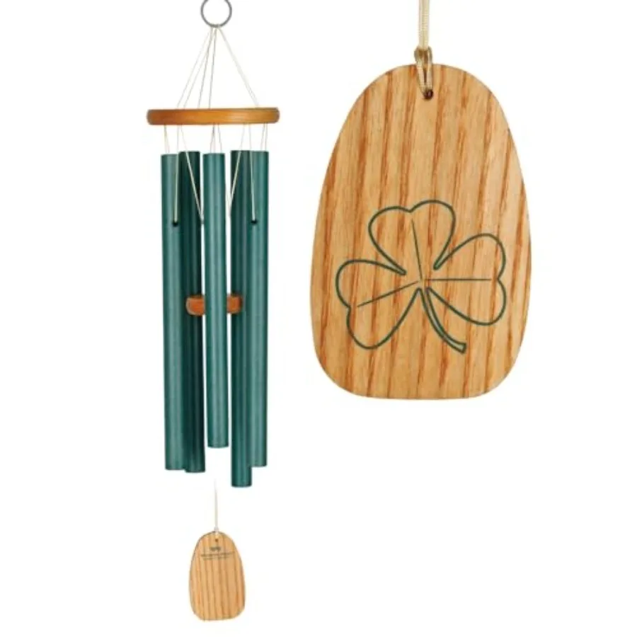 

Woodstock Wind Chimes Garden Decor for Outside Outdoor Patio Decor Front Porch Decor 25" Chimes of Ireland Green Wind Chime Win