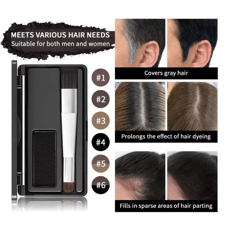 Hairline Filling Palette Hair Dye Palette With Brush Instant Grey Coverage Long Lasting Waterproof Covered White Hairs