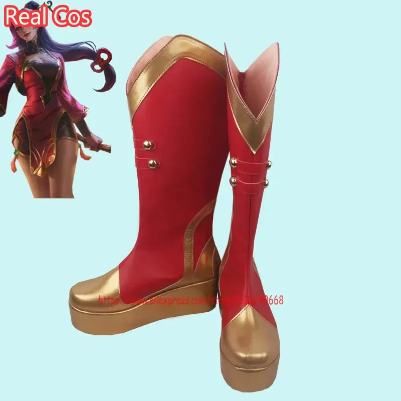 RealCos LOL إليز ديانا ندبة القمر جديد الجلد تأثيري أحذية أحذية زي الهالوين التأثيري الدعائم