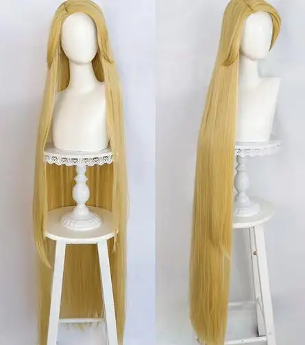 Movie Rapunzel 150cm Long Straight Golden Cosplay Wigs Tangled Princess Heat Resistant Synthetic Hair Anime Wig