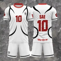 Blue Lock Japón U20 blanco dibujos animados Anime Cosplay hombres trajes Jersey verano adulto/niño conjunto de manga corta moda mujer conjuntos deportivos