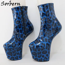 Sorbern Hoof Heels Ankle Boots For Womens Black Matte Unisex Night Club Boot Drag Queen Lady Gaga Shoes Multi Colors