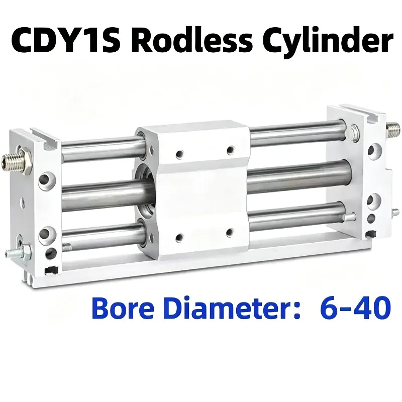 

CDY1S Bore 10/15/20/25/32/40mm Stroke 100-1500mm Magnetic Coupling Rodless Cylinders Slide Bearing Pneumatic Cylinder