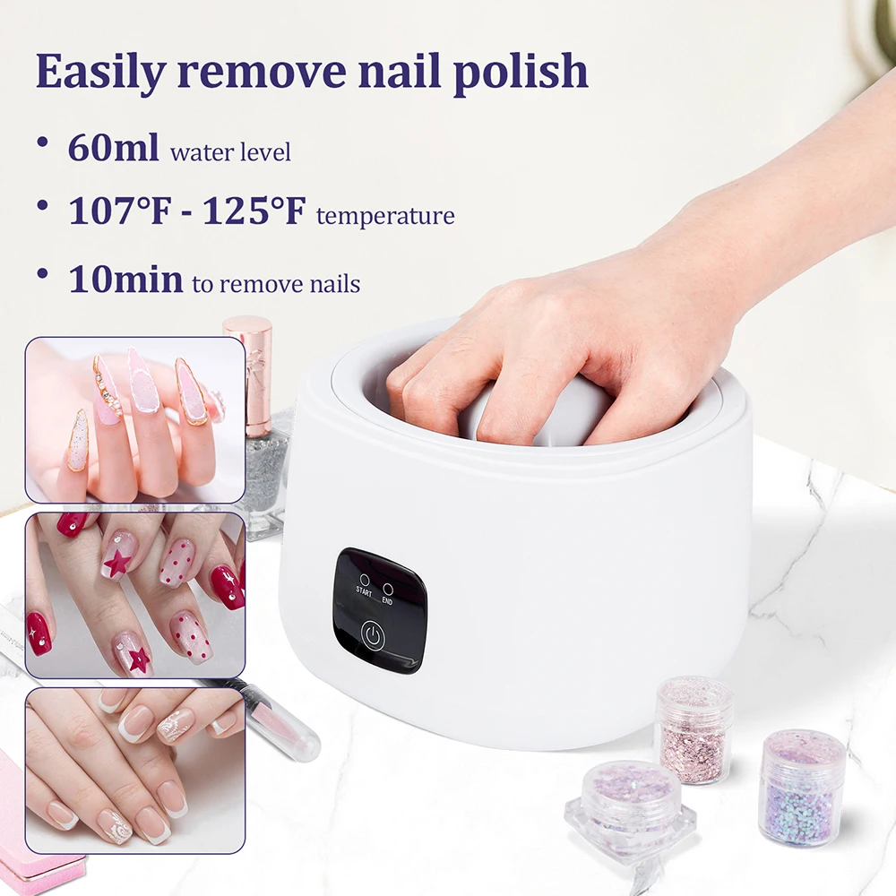 

Electric Nail Polish Soaking Bowl Steam 5-Finger Inner Liner Nail Polish Removal Machine Steamer Heating UV Gel Remover Soak
